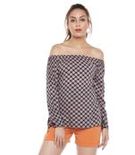 Navy blue plain viscose party tops