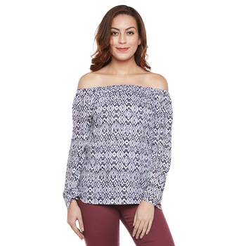 Blue plain viscose party tops 1