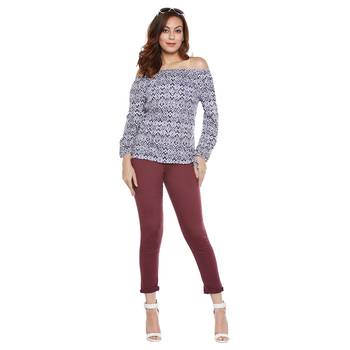 Blue plain viscose party tops 4