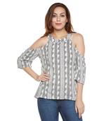 Off white plain viscose party tops