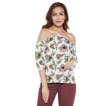 Off white plain polyester party tops 1