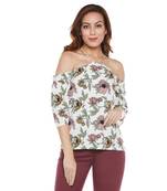 Off white plain polyester party tops