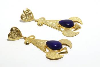 Blue pearl earrings 1