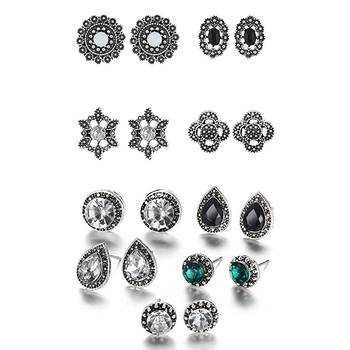 Multicolor crystal combo-earrings 1