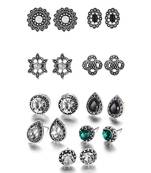 Multicolor crystal combo-earrings