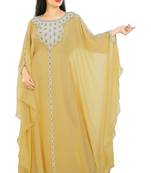 Yellow Georgette Embroidered Zari Work Islamic Kaftans