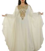 Cream Georgette Embroidered Zari Work Islamic Kaftans