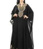 Black Georgette Embroidered Zari Work Islamic Kaftans