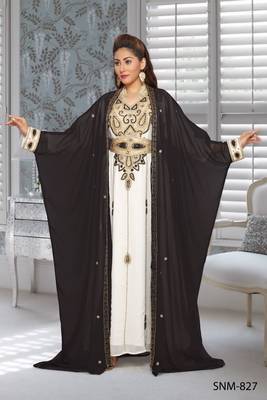 Georgette Black Embroidered Zari Work Farasha 1