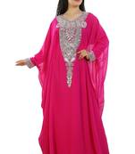 Pink Georgette Embroidered Zari Work Islamic Kaftans