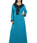 Blue Georgette Embroidered Zari Work Islamic Kaftans