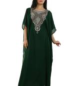 Green Georgette Embroidered Zari Work Islamic Kaftans
