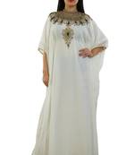 Cream Georgette Embroidered Zari Work Islamic Kaftans