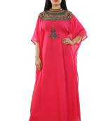 Pink Georgette Embroidered Zari Work Islamic Kaftans