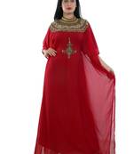 Maroon Georgette Embroidered Zari Work Islamic Kaftans