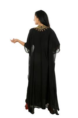 Black Georgette Embroidered Zari Work Islamic Kaftans 3