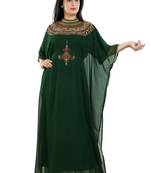 Green Georgette Embroidered Zari Work Islamic Kaftans