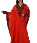 Red Georgette Embroidered Zari Work Islamic Kaftans