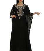 Black Georgette Embroidered Zari Work Islamic Kaftans