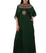 Green Georgette Embroidered Zari Work Islamic Kaftans