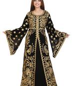 Black Georgette Embroidered Zari Work Islamic Kaftans