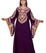 Purple Georgette Embroidered Zari Work Islamic Kaftans
