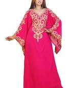 Pink Georgette Embroidered Zari Work Islamic Kaftans