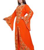 Orange Georgette Embroidered Zari Work Islamic Kaftans