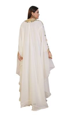 Cream Georgette Embroidered Zari Work Islamic Kaftans 3