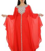 Red Georgette Embroidered Zari Work Islamic Kaftans
