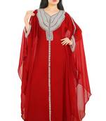 Red Georgette Embroidered Zari Work Islamic Kaftans