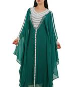 Sea Green Georgette Embroidered Zari Work Islamic Kaftans