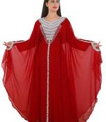 Red Georgette Embroidered Zari Work Islamic Kaftans