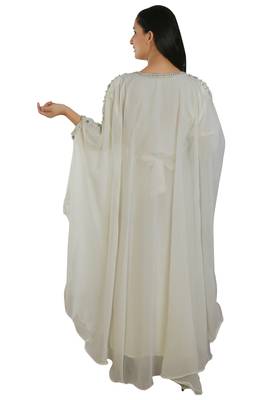 Cream Georgette Embroidered Zari Work Islamic Kaftans 2