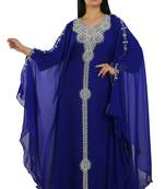 Royal Blue Georgette Embroidered Zari Work Islamic Kaftans
