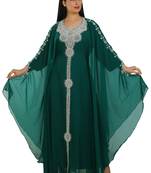 Sea Green Georgette Embroidered Zari Work Islamic Kaftans