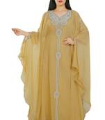 Yellow Georgette Embroidered Zari Work Islamic Kaftans