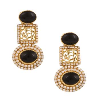 Black cubic zirconia earrings 1