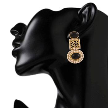 Black cubic zirconia earrings 3