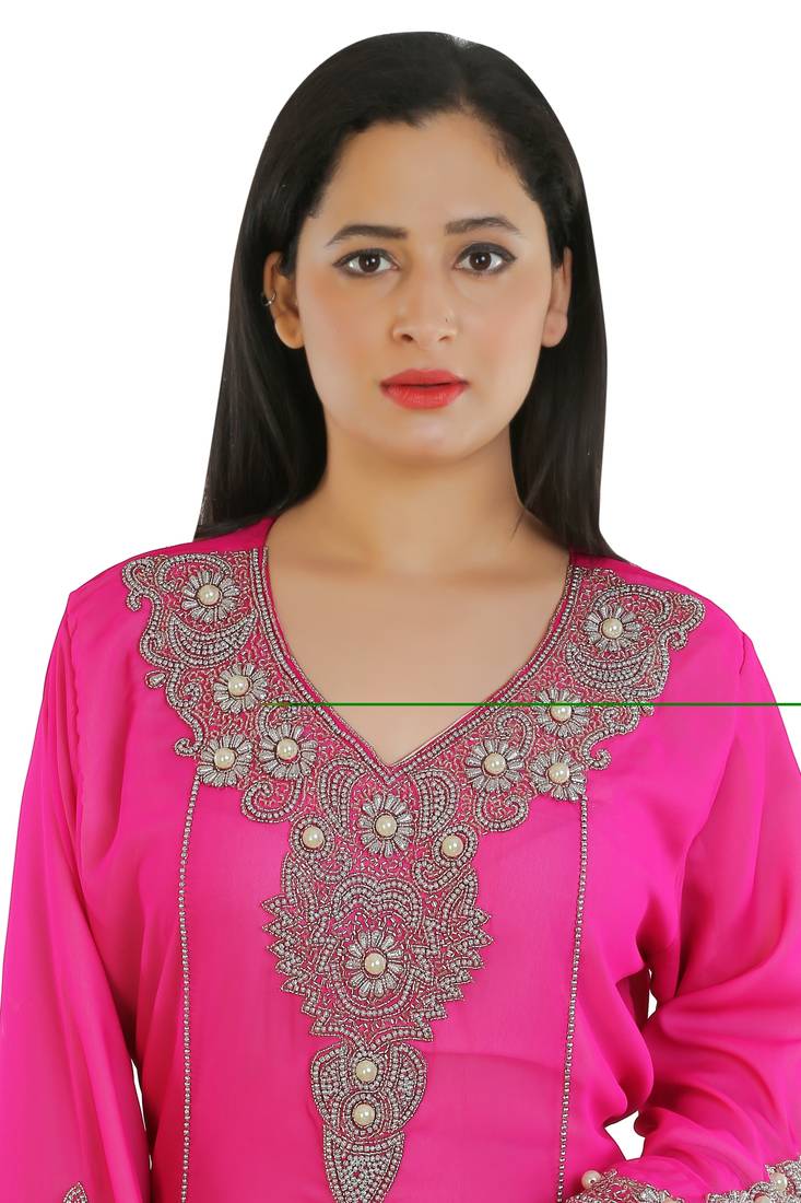 Multicolor Georgette Embroidered Zari Work Islamic Kaftans