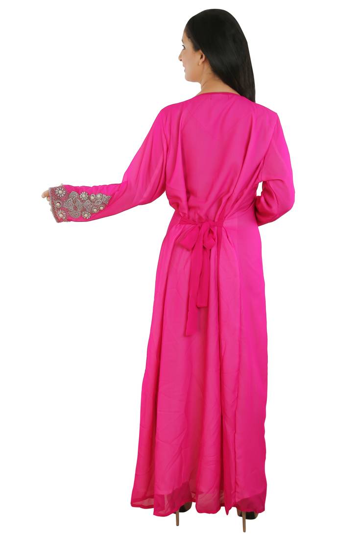 Multicolor Georgette Embroidered Zari Work Islamic Kaftans