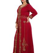Red Georgette Embroidered Zari Work Islamic Kaftans