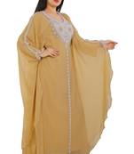 Beige Georgette Embroidered Zari Work Islamic Kaftans