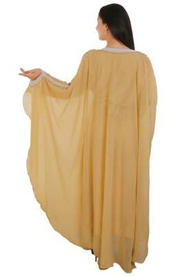 Beige Georgette Embroidered Zari Work Islamic Kaftans 4