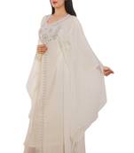Cream Georgette Embroidered Zari Work Islamic Kaftans