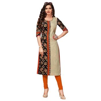Black printed cotton kurti 1