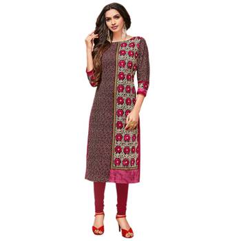 Black printed cotton kurti 1