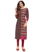 Black printed cotton kurti