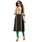 Black printed cotton kurti