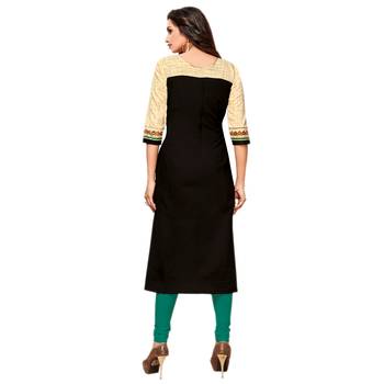 Black printed cotton kurti 2